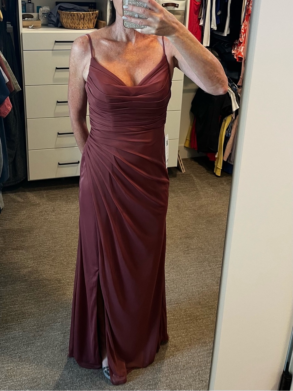 Formal Bridesmaid Dress Azazie Deandra Desert Rose Mesh Sz4